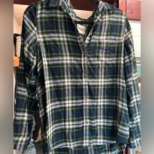 Blue and Green Plaid Shirt